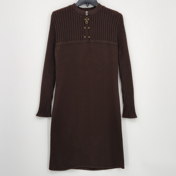 San Remo 70's Ribbed Knit Mock Neck Ling Sleeves Vintage Buttons Cowgirl Boho Sm - Picture 1 of 11